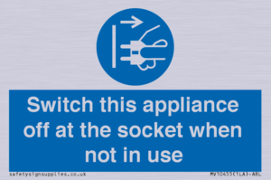 Switch this appliance off at the socket when not in use